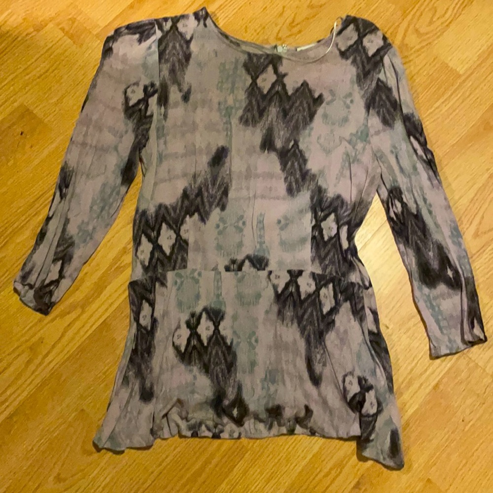 Part Two muted tone peplum blouse